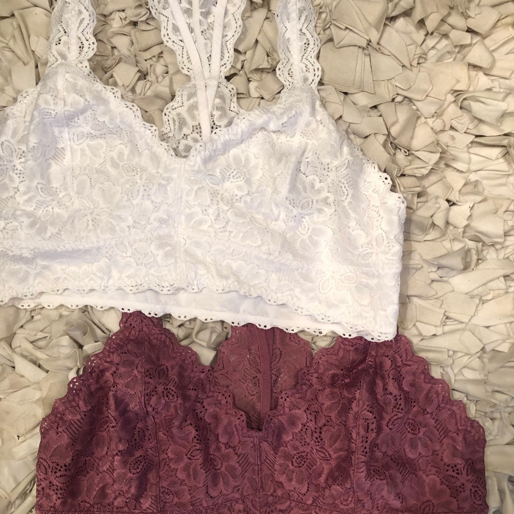 Lavender and white bralette (two)